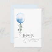 Bleu Balloon Vert Baby shower Merci (Devant / Derrière)