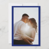 Bleu Baroque Photo Enregistrer la date Invitation (Dos)