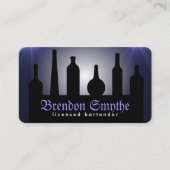 Bleu Bartending Services Barman Cartes de visite (Devant)