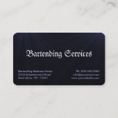 Bleu Bartending Services Barman Cartes de visite (Dos)