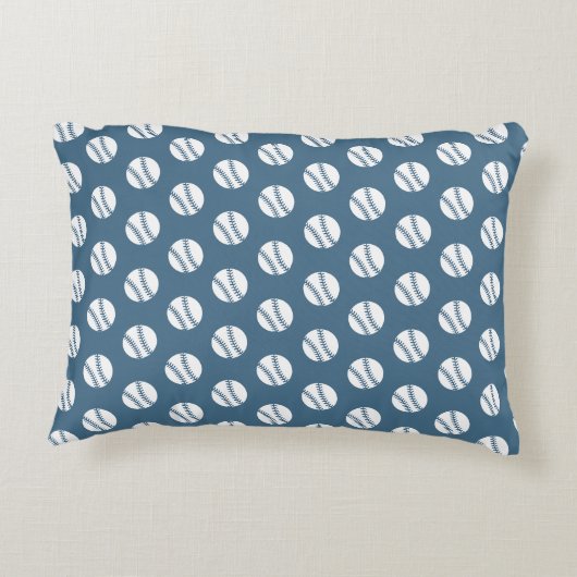 Bleu Baseball Baby Boy Nursery Coussin Décor (Dos)