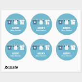 Bleu Baseball Bébé Garçon Douche Étiquettes (Feuille)