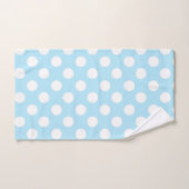 Bleu bébé clair et blanc à pois point (Serviette à main)
