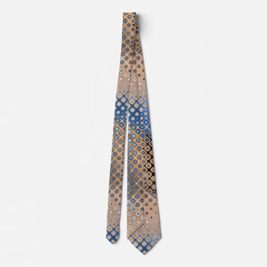 Bleu beige Abstrait points en verre Cravate Motif (Dos)