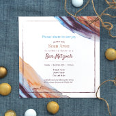 Bleu Beige Eggplant Purple Bar Mitzvah Invitation