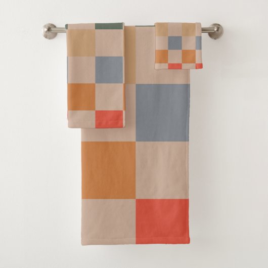 Bleu Beige Orange Brown À damiers En vichy Motif (En situation)