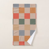 Bleu Beige Orange Brown À damiers En vichy Motif (Serviette à main)