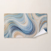 Bleu Beige vagues Serviettes de bain (Serviette à main)