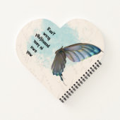 Bleu beige Vintage Papillon Carnet spirale (Dos)