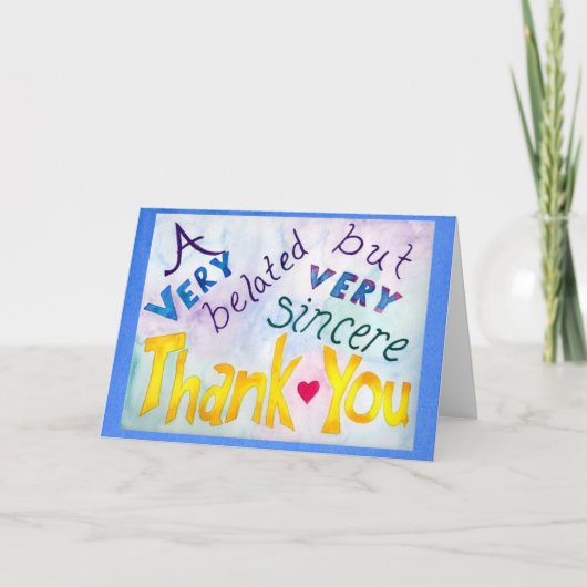 Bleu Belge mais Sincère Carte de remerciements (Devant)