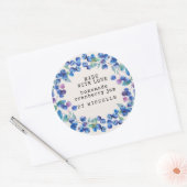 Bleu-Berry Wreath Aquarelle Étiquette Canne (Enveloppe)