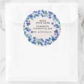 Bleu-Berry Wreath Aquarelle Étiquette Canne (Sac)