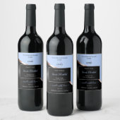 Bleu Black Wavy Rose Gold avec Logo Étiquettes de  (Bouteilles)