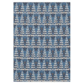 Bleu Blanc Arbre de Noël Nappes de vacances (Devant)