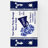 Bleu, Blanc, Argent, Personnalisé, Bannières Cheva (Vertical)