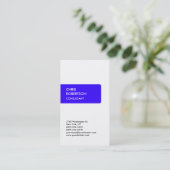 Bleu Blanc Attrayant Carte de visite de charme (Debout devant)