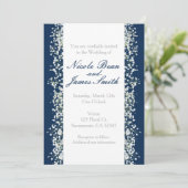 Bleu & Blanc Bébés Respirer Mariage Invitations (Debout devant)