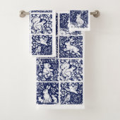 Bleu Blanc Bois Animaux Forêt Renard Lapin Ours (En situation)