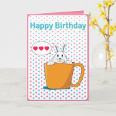Bleu blanc Bonne carte d'anniversaire (Fleur jaune)
