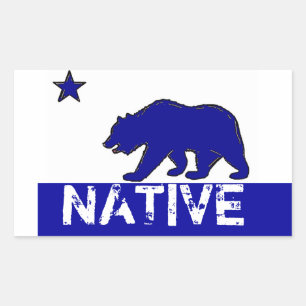 Bleu blanc Californie natif ours autocollants