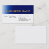 Bleu blanc Carte de visite professionnel contempor (Devant / Derrière)