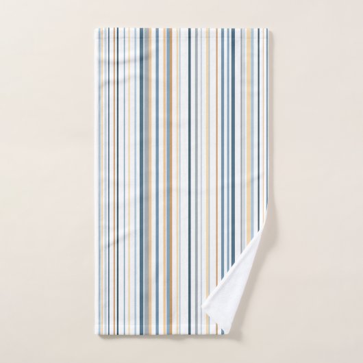 Bleu blanc de la plage (Serviette à main)