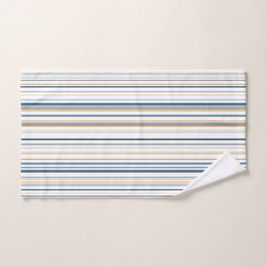 Bleu blanc de la plage (Serviette à main)