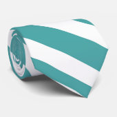 Bleu blanc et bleu vif Cravate masculine rayée (Roulé)
