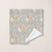 Bleu Blanc et Rose Floral Shabby Chic (Gant de toilette)