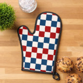 Bleu blanc et rouge À damiers four Mitt (De haut en bas)