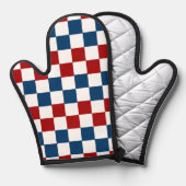 Bleu blanc et rouge À damiers four Mitt (Recto/Verso)