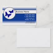 Bleu blanc fade papillons carte de visite (Devant / Derrière)
