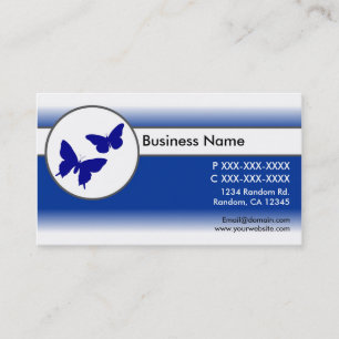 Bleu blanc fade papillons carte de visite