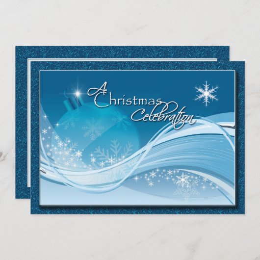 Bleu Blanc Fête Invitation (Devant / Derrière)