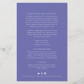 Bleu blanc feuille cercle mariage informations de (Dos)