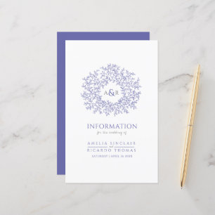 Bleu blanc feuille cercle mariage informations de
