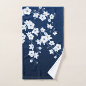 Bleu Blanc Fleur de Cerisier (Serviette à main)