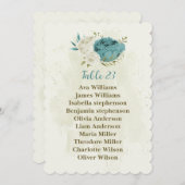 bleu blanc fleurs verdure carte de siège (Devant / Derrière)