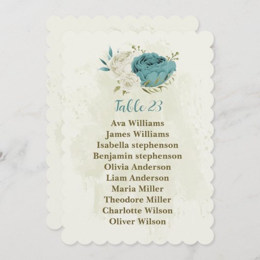 bleu blanc fleurs verdure carte de siège (Devant / Derrière)