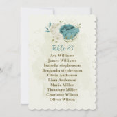 bleu blanc fleurs verdure carte de siège (Devant)