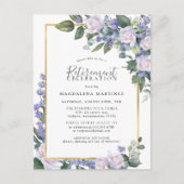 Bleu Blanc Floral Retraite Party Invitation (Devant)