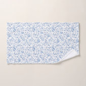 Bleu Blanc Floral Romantique (Serviette à main)