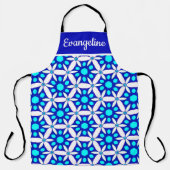 Bleu blanc floral sur toute l'impression tablier (Recto)