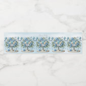 Bleu Blanc Floral Vase Étiquette bouteille d'eau (Étiquettes simples)