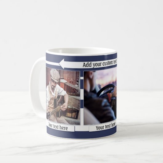 Bleu Blanc Frappe Sa Mug Photo (Devant gauche)