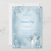Bleu & Blanc Frosty Élégante invitation de Noël (Devant)