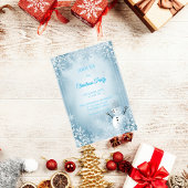 Bleu & Blanc Frosty Élégante invitation de Noël