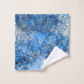 Bleu blanc gouttes abstraction (Gant de toilette)