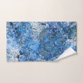 Bleu blanc gouttes abstraction (Serviette à main)