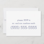 Bleu blanc Invitations de répétition Mariage moder (Dos)